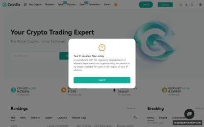 CoinEx Website Preview