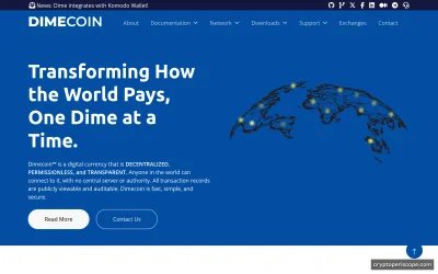 Dimecoin Website Preview