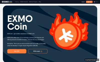 EXMO Coin Website Preview
