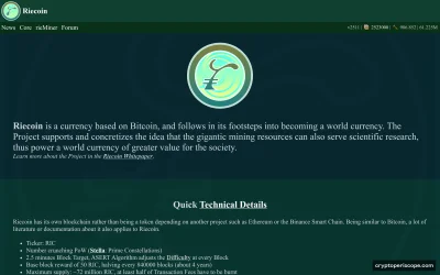 Riecoin Website Preview