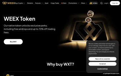 WEEX Token Website Preview