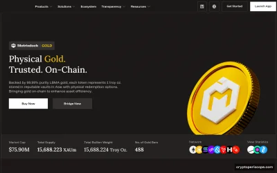 Matrixdock Gold Website Preview